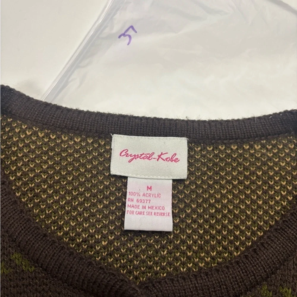 Crystal-Kobe Cardigan Sweater Womens Size Medium Leaves Vintage Cottagecore